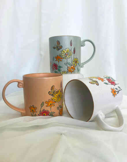 Large Floral Mugs