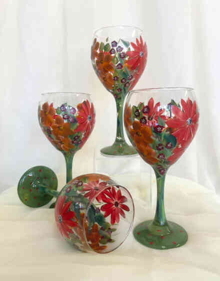 Red and Orange Wine Glasses